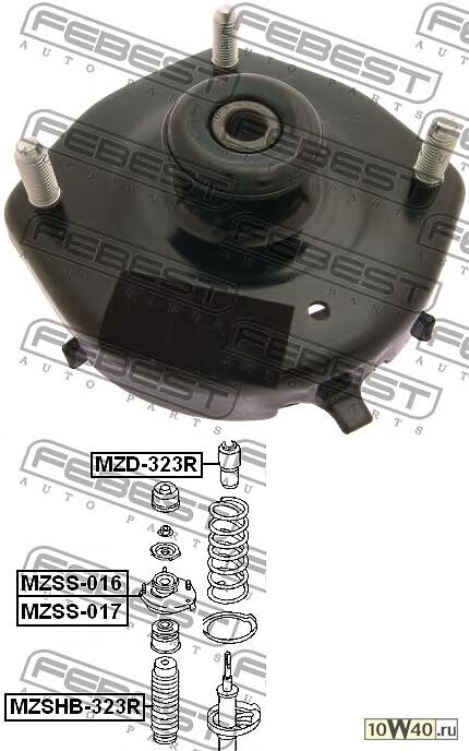опора заднего амортизатора правая (mazda 323 bj 1998-2004) febest
