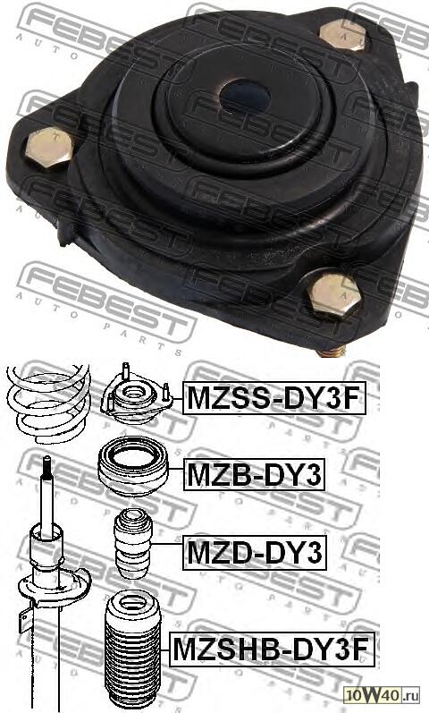 опора переднего амортизатора (ford fiesta / fusion (cbk) 2001-2008) febest