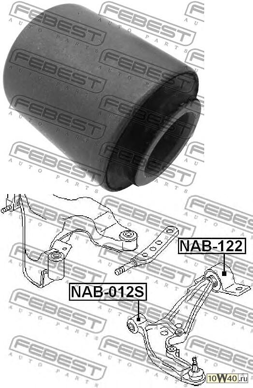 сайленблок передний переднего рычага (nissan almera tino v10m 1998-2003) febest