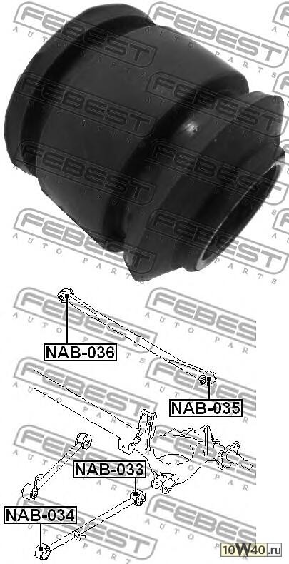 САЙЛЕНБЛОК ЗАДНЕГО ПОПЕРЕЧНОГО РЫЧАГА (NISSAN MICRA MARCH K11 1992-2002)
