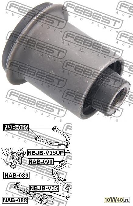 сайленблок верхнего переднего рычага (infiniti m35 / 45 (y50) 2004-) febest