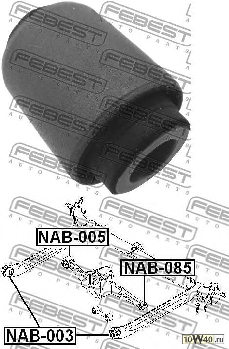 сайленблок заднего рычага (nissan primera p11 1996-2001) febest