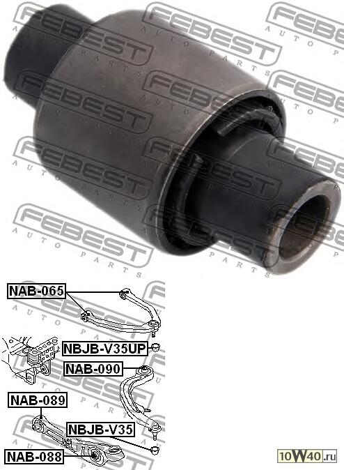 сайленблок нижнего переднего рычага (infiniti g35 (v35) 2002-2007) febest