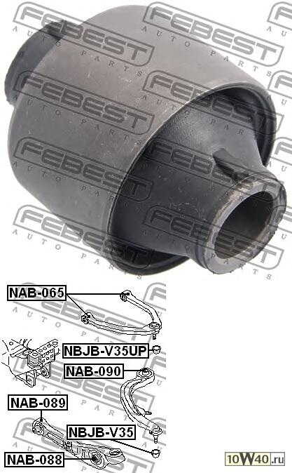 сайленблок косого рычага (infiniti g35 (v35) 2002-2007) febest