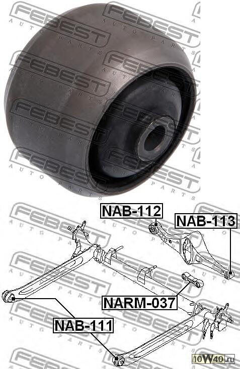 сайленблок задней балки (nissan primera p12 2001-2007) febest