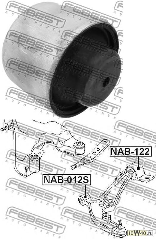 сайленблок задний переднего рычага без кронштейна (nissan serena c24 1999-2004) febest