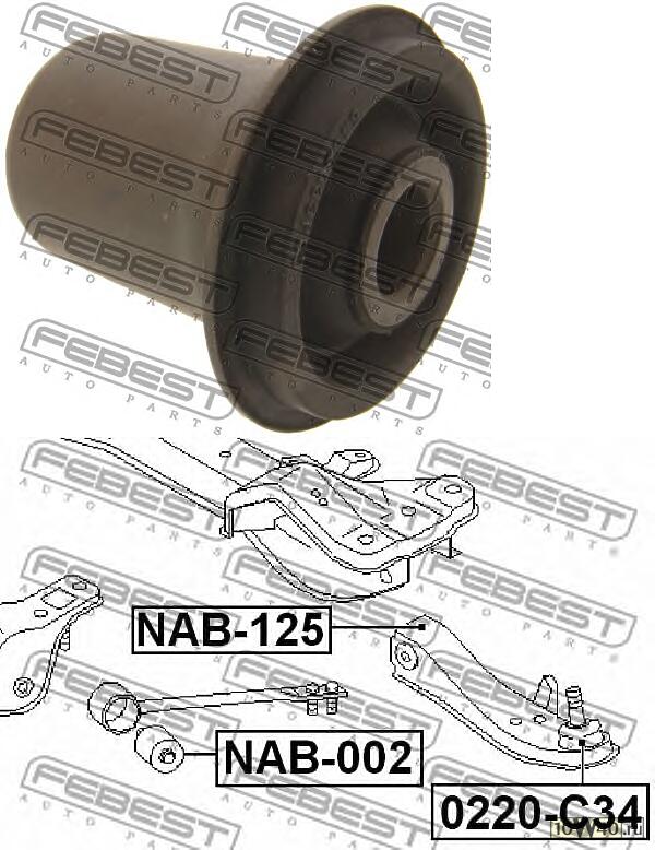 сайленблок переднего рычага (nissan laurel c34 1993-1997) febest