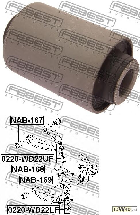 САЙЛЕНТБЛОК ПЕРЕДНИЙ НИЖНЕГО РЫЧАГА NIS KING CAB D22 1998-2004