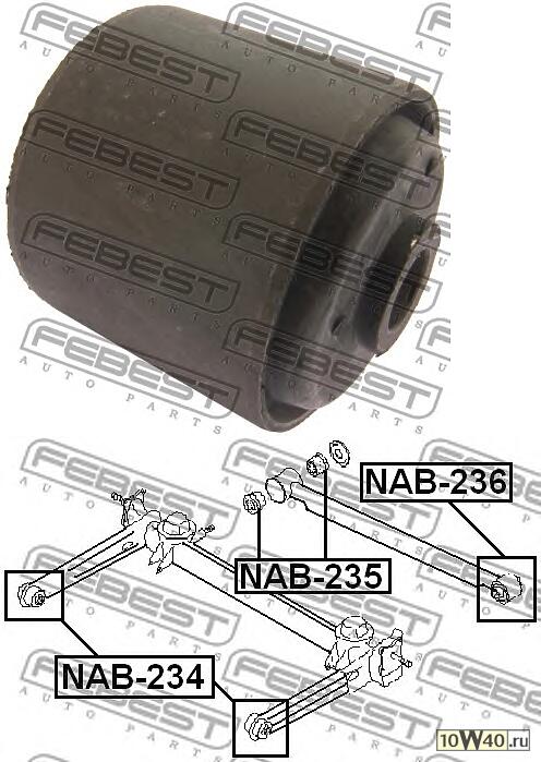 сайленблок задней балки (nissan ad van / wingroad y11 1999-2004) febest