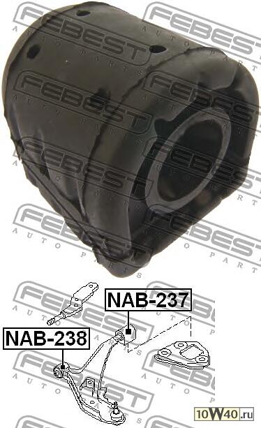 сайленблок задний переднего рычага (nissan r-nessa n30 1997-2001) febest