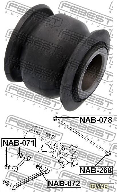 сайленблок задней поперечной тяги (nissan terrano II r20 1993-2006) febest