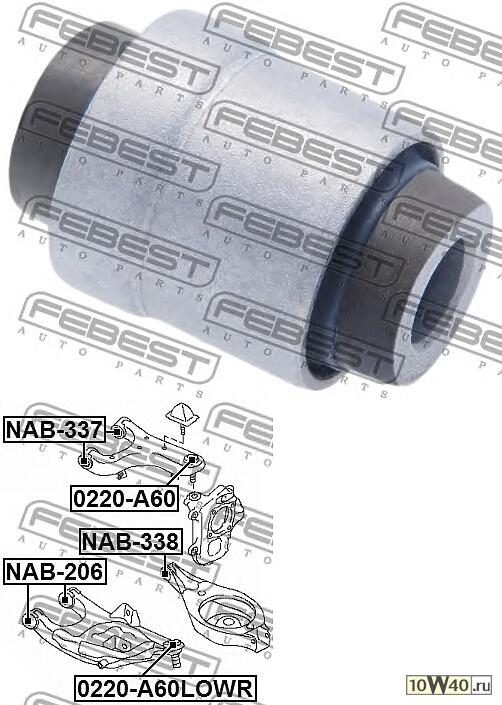 сайлентблок заднего нижнего рычага nissan patrol y62 2010.01- [gl]