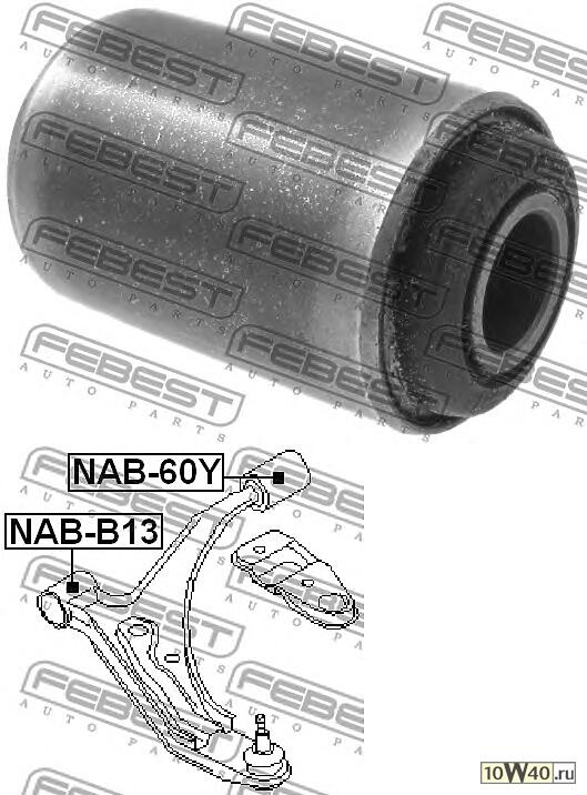 сайленблок передний переднего рычага (nissan sunny b13 / almera n14 1990-1995) febest