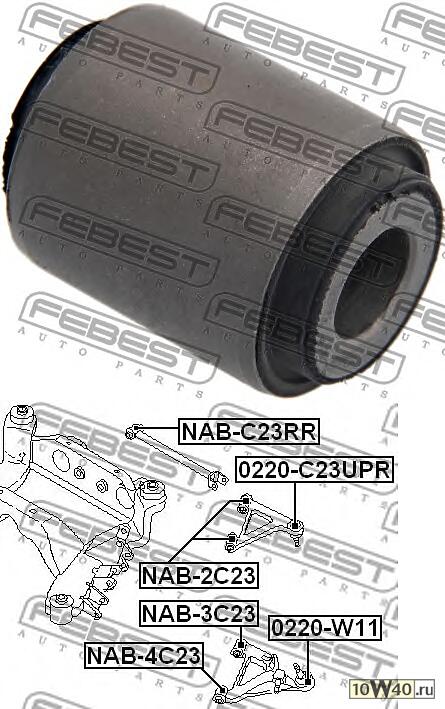 сайленблок задней тяги (nissan r-nessa n30 1997-2001) febest