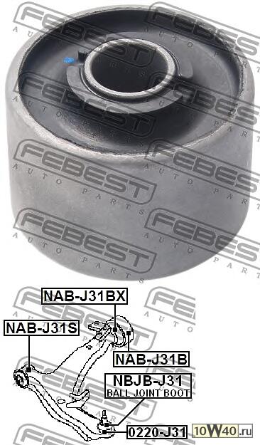 сайлентблок задний переднего рычага nissan murano z50 2003.04-2008.12 [gl]