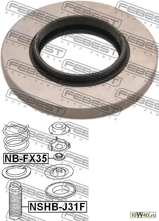 подшипник опоры переднего амортизатора (infiniti fx45 / 35 (s50) 2002-2008) febest