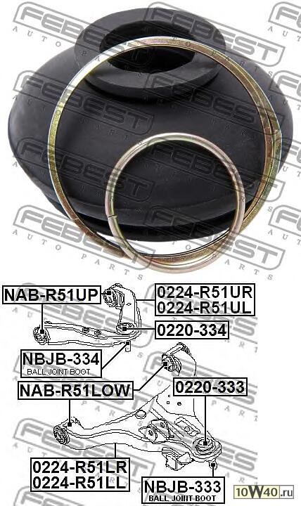 ПЫЛЬНИК ОПОРЫ ШАРОВОЙ НИЖНЕГО РЫЧАГА NISSAN PATHFINDER R51M 2005.01-2014.11 [EL]