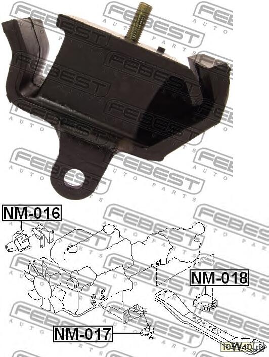 подушка двигателя передняя td27 vg30 (nissan king cab d22 1998-) febest
