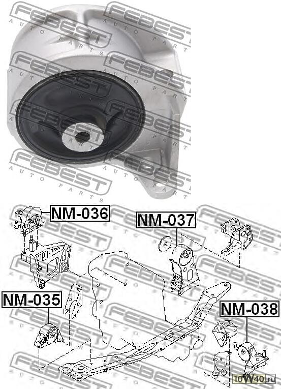 Опора двигателя NISSAN BASSARA/PRESAGE/SERENA 98-03 прав.