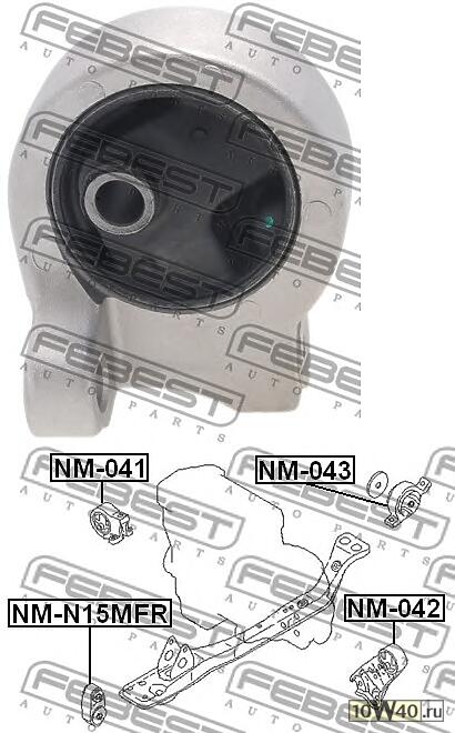 подушка двигателя правая (nissan micra march k11 1992-2002) febest