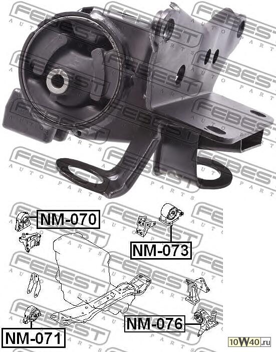 подушка двигателя левая nissan x-trail t30 2001.09-2013.07 [gl]