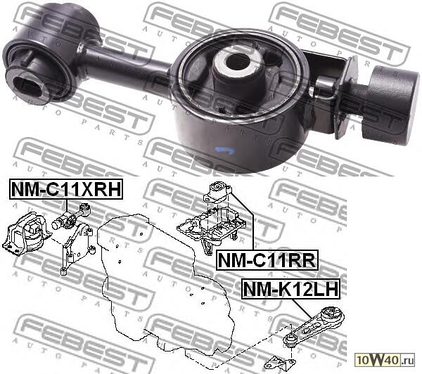 Опора двигателя NISSAN TIIDA 05-12 прав.
