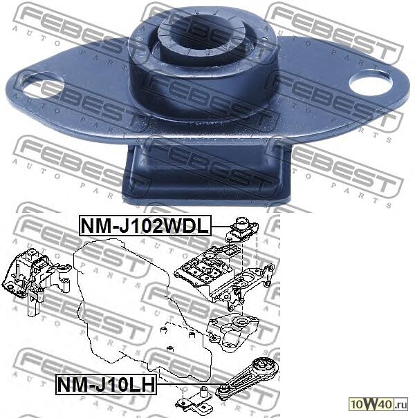 подушка коробки скоростей nissan qashqai j10f 2006-