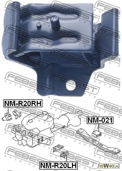 подушка двигателя левая (nissan terrano II r20 1993-2006) febest