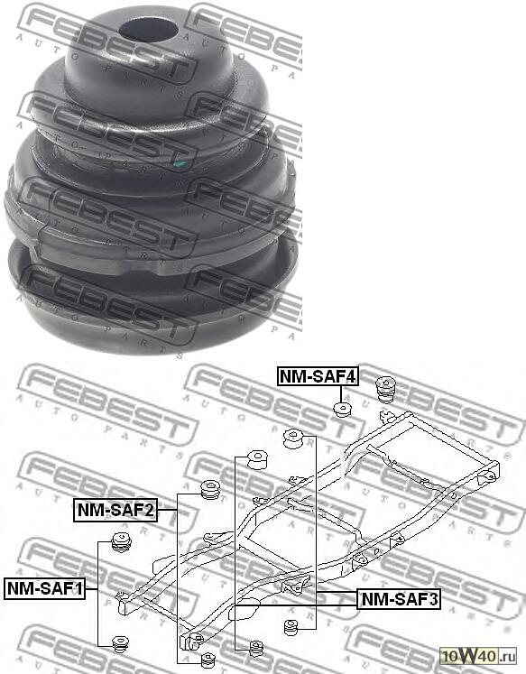 подушка рамы (nissan patrol safari y61 1997-2006) febest
