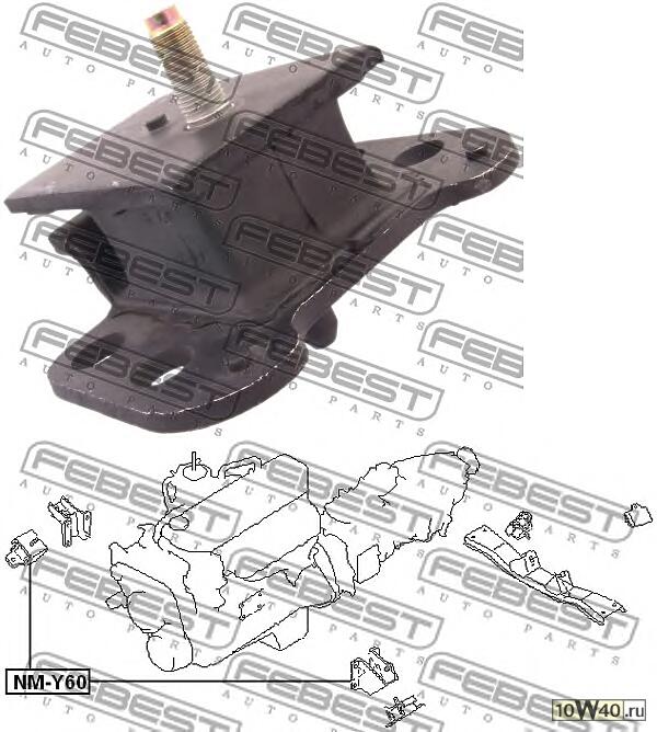 подушка двигателя передняя \nissan patrol / safari y60 87-97