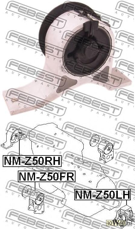подушка двигателя правая (nissan murano z50 2002-2007) febest