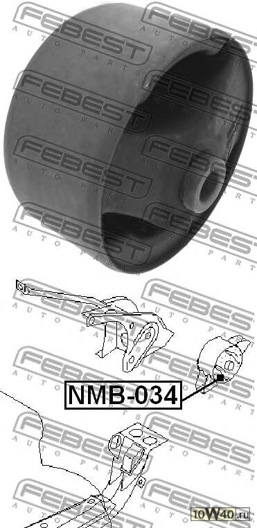 сайленблок задней подушки двигателя at (nissan sunny b14 / almera n15 1995-2000) febest