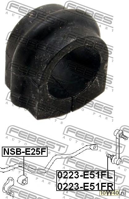 Втулка переднего стабилизатора d28 (nissan elgrand e51 2002-2010)