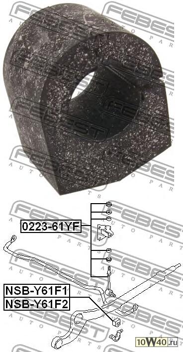 втулка переднего стабилизатора d20 (nissan patrol safari y61 1997-2006) febest