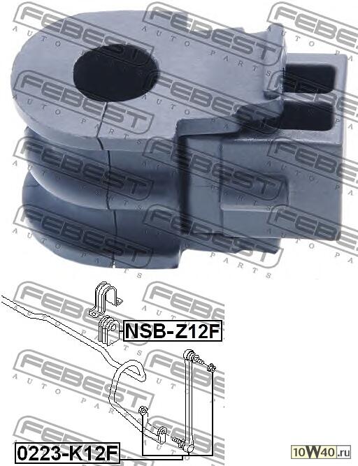 втулка стабилизатора переднего d20\ nissan cube / march / micra / note 02-12