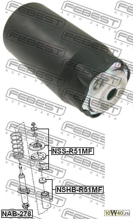 пыльник переднего амортизатора (nissan pathfinder r51m 2005-) febest