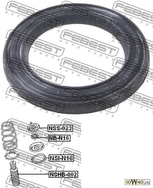 проставка передней пружины верхняя nissan almera uk make n16e 2000.02-2006.11 [el]