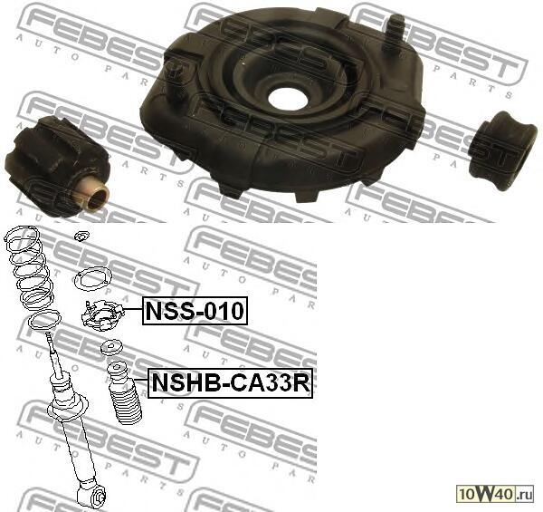 опора заднего амортизатора (nissan maxima / cefiro a33 1998-2006) febest