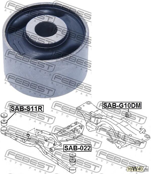 Сайлентблок дифференциала SUBARU FORESTER/IMPREZA/LEGACY 92-02 зад.подв.
