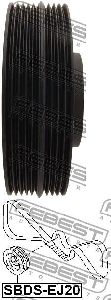 шкив коленвала ej20 (subaru impreza g11 2000-2007) febest