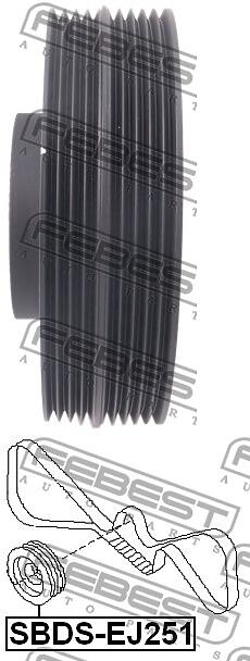 шкив коленвала ej251 (subaru impreza g11 2000-2007) febest