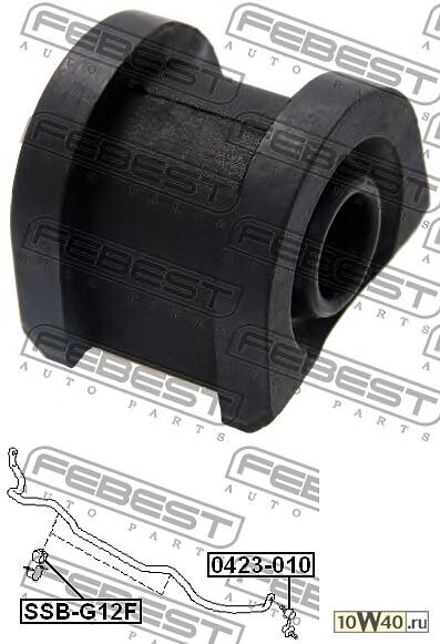 втулка переднего стабилизатора d19 (subaru impreza g12 2007-) febest