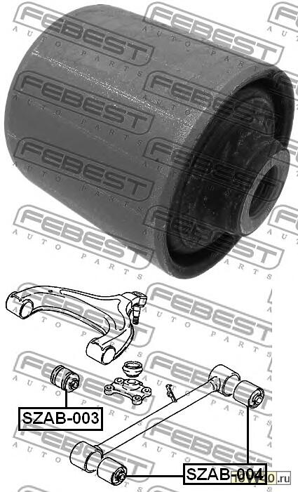 сайленблок заднего продольного рычага (suzuki grand vitara / escudo sq416 / sq420 / sq625 1998-2006) febes