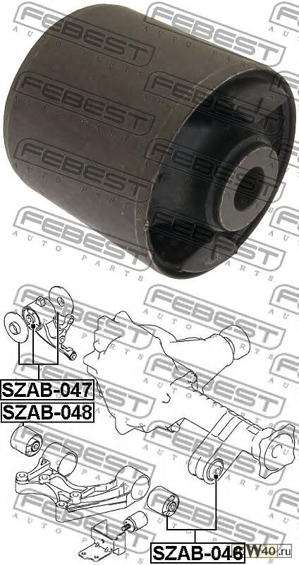 сайленблок передней подушки дифференциала (suzuki grand vitara / escudo jb416 / jb420 / jb627 2006-) febes