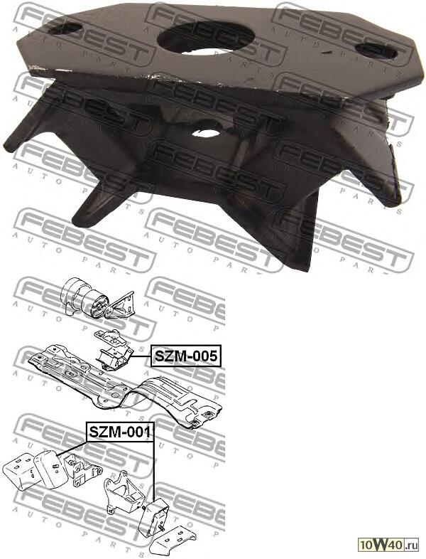 подушка двигателя задняя at (suzuki grand vitara / escudo sq416 / sq420 / sq625 1998-2006) febest