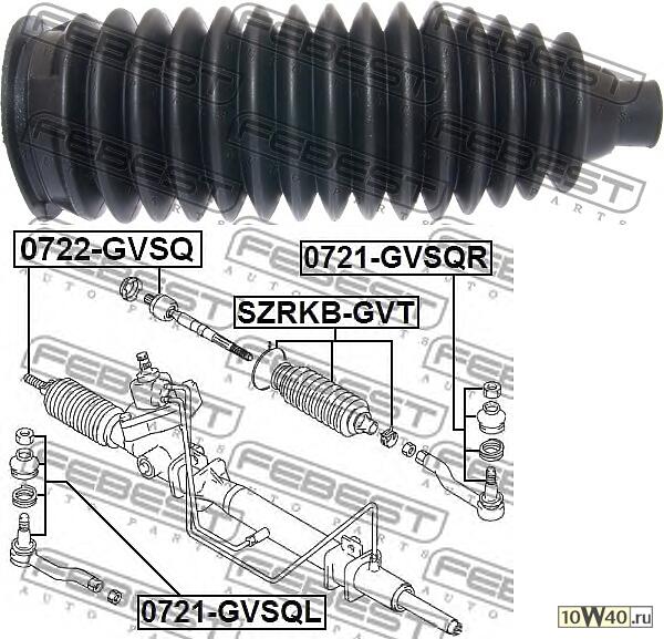 пыльник рулевой рейки (suzuki grand vitara / escudo sq416 / sq420 / sq625 1998-2006) febest