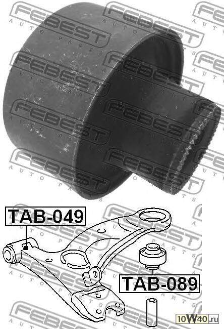 сайленблок задний переднего рычага (toyota ipsum sxm15 4wd 1996-2001) febest