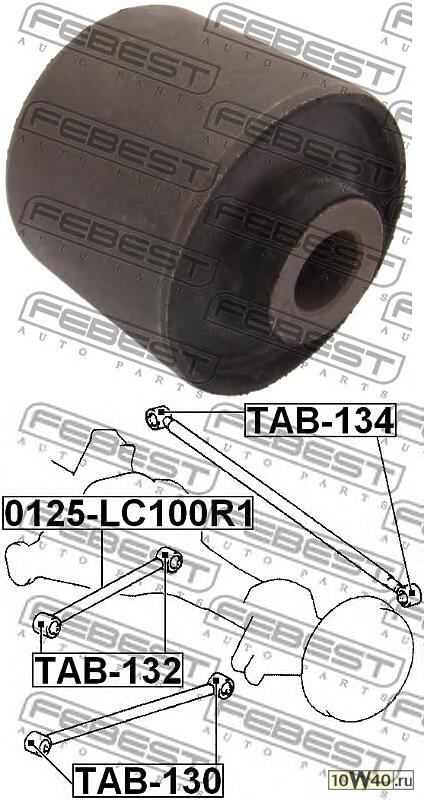 сайленблок задней продольной тяги (toyota land cruiser 100 hdj101 / uzj100 1998-2007) febest