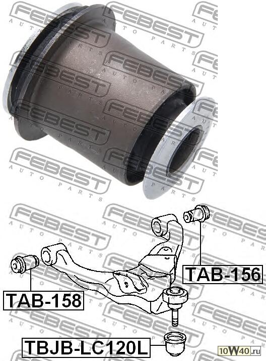 сайленблок передний нижнего рычага (toyota land cruiser prado 120 grj12 / kdj12 / rzj12 / trj12 / vzj12