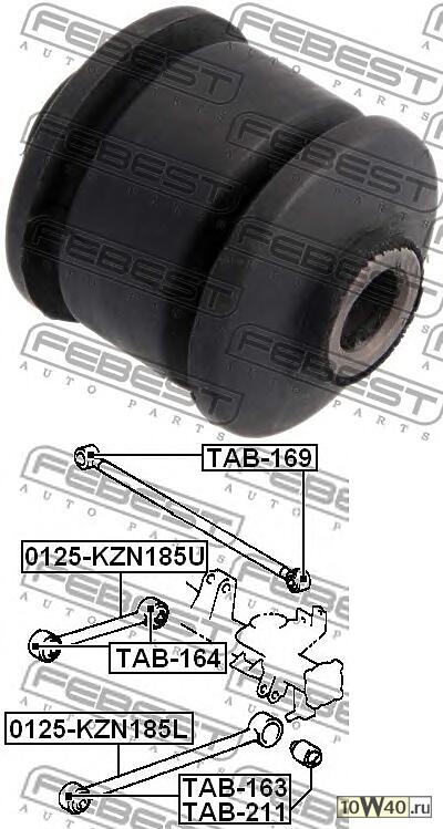 сайленблок заднего продольного рычага (toyota hilux surf / 4runner rzn18 / vzn18 / kzn185 / kdn185 1995-20
